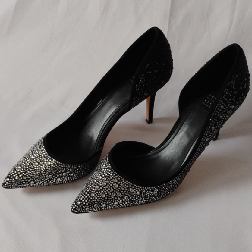 White House Black Market Black and Silver Heels